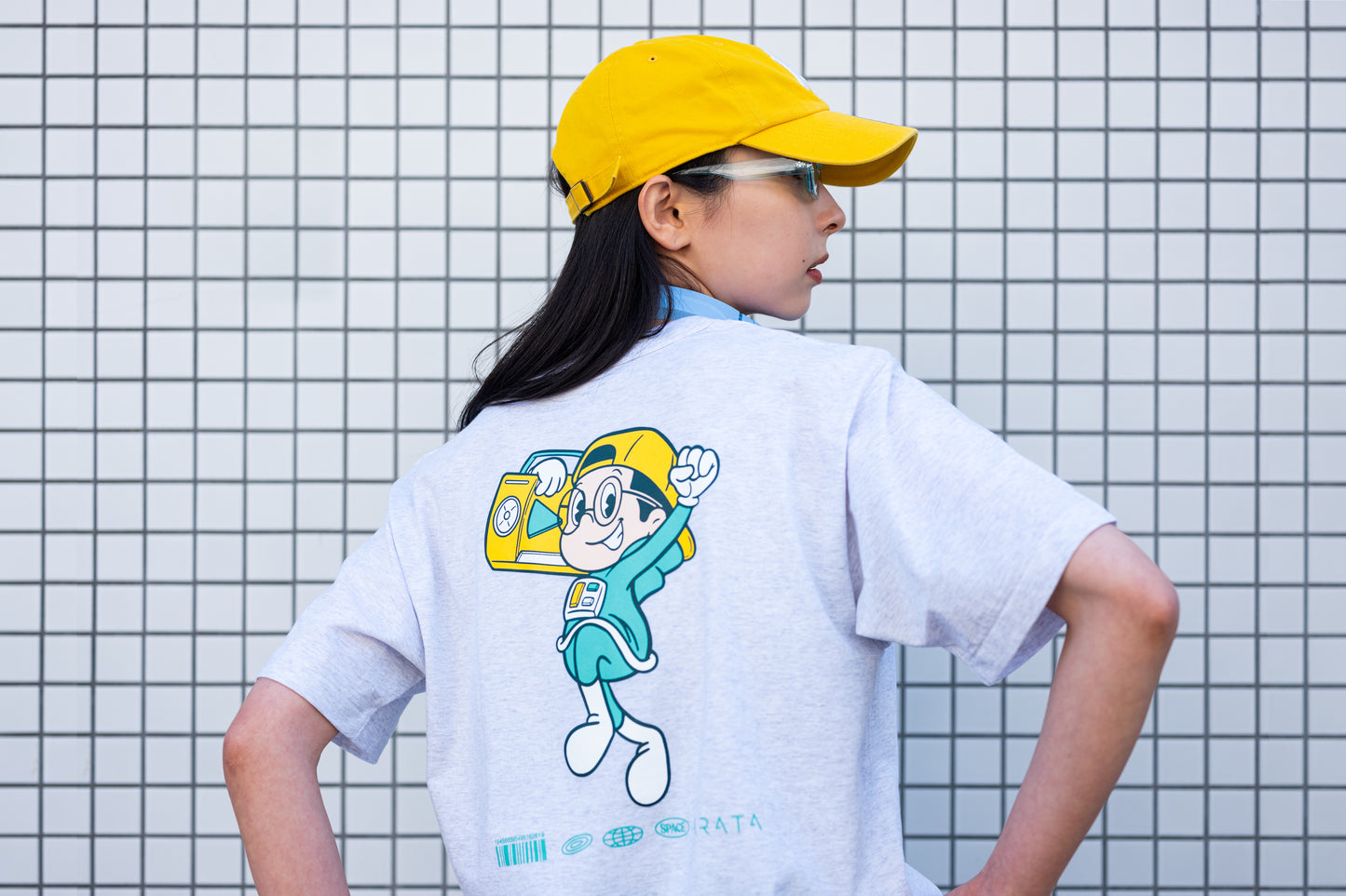 Tシャツ ラジカセBOY グリーン(生地・オートミール)