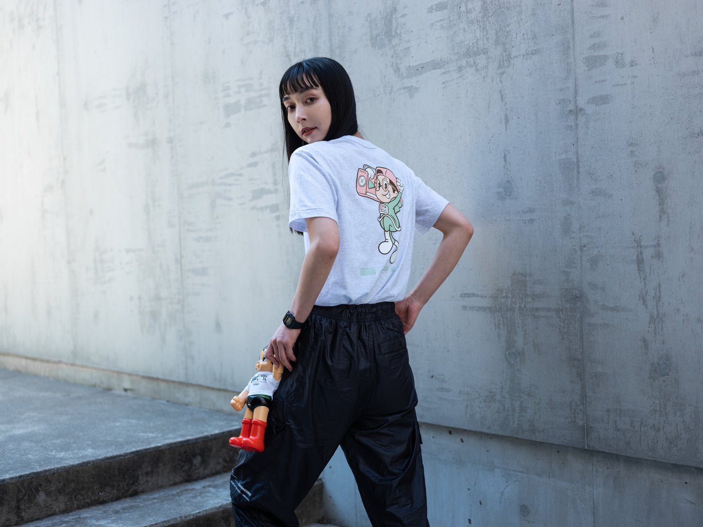 Tシャツ ラジカセBOY ピンク(生地・オートミール)