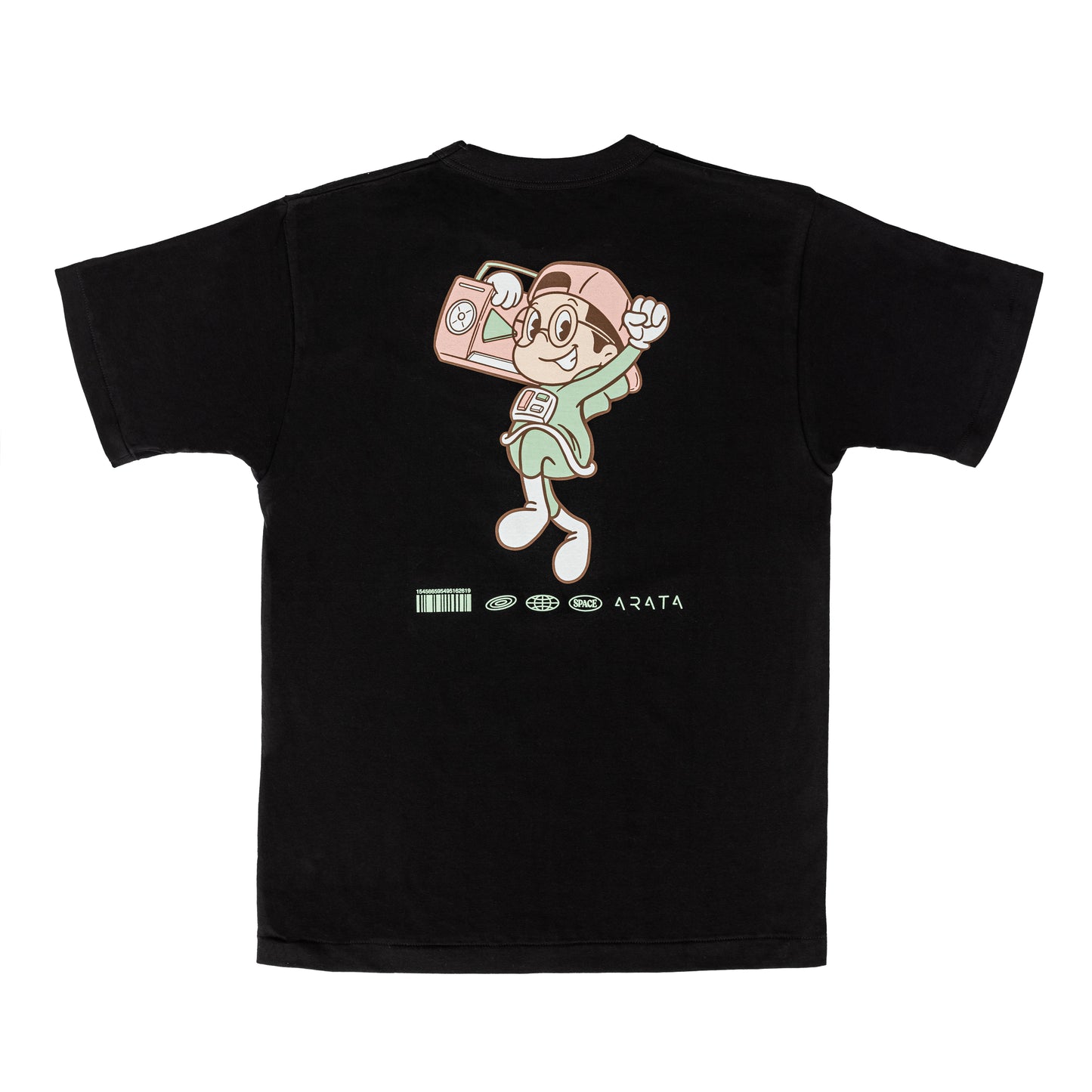 Tシャツ ラジカセBOY ピンク(生地・黒)