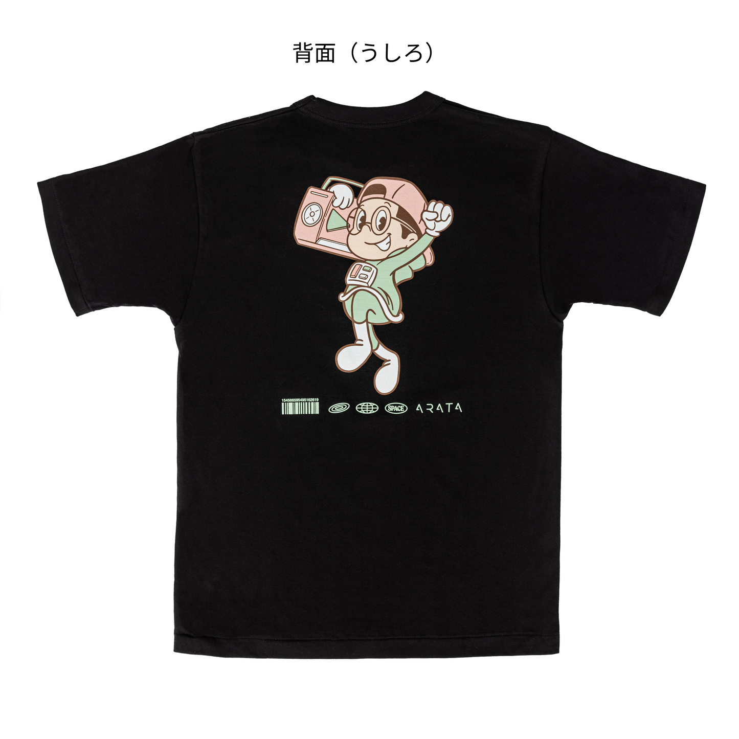 Tシャツ ラジカセBOY ピンク(生地・黒)
