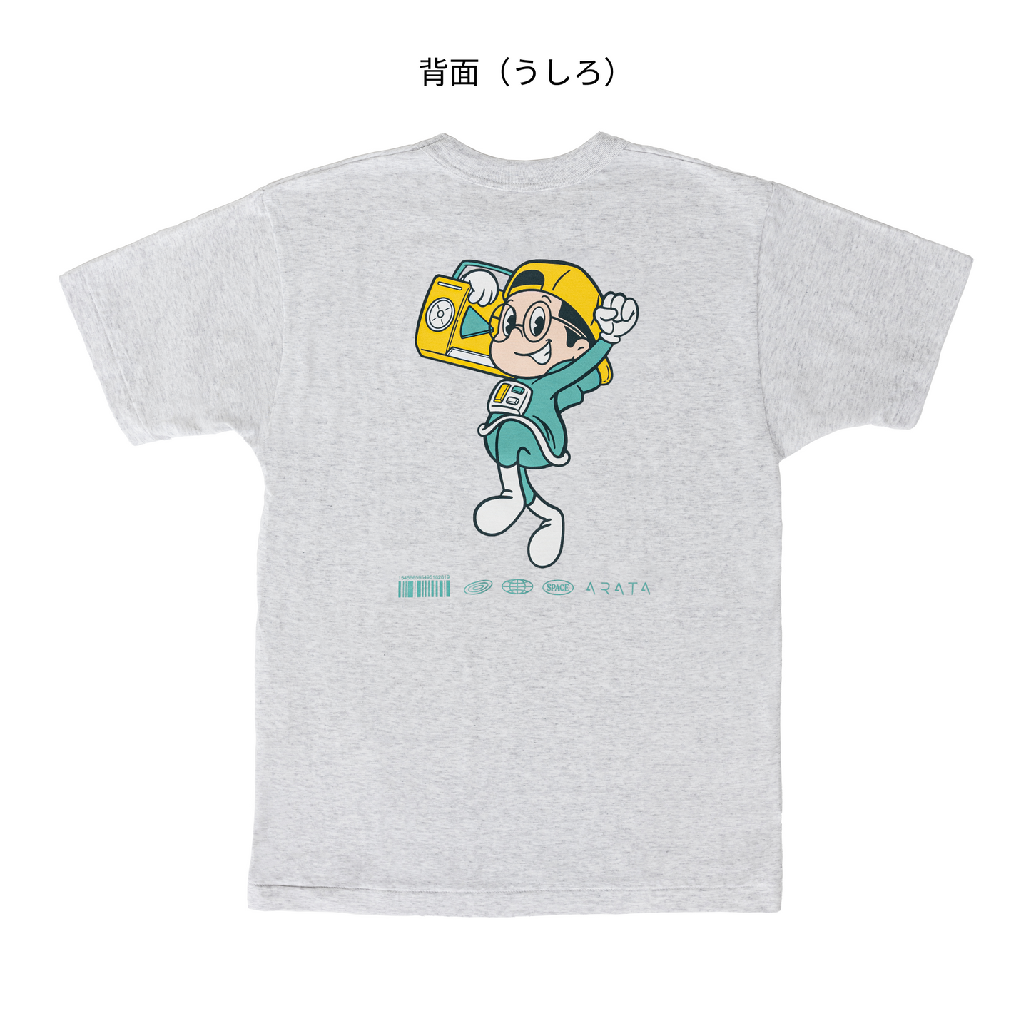 Tシャツ ラジカセBOY グリーン（生地・オートミール）　