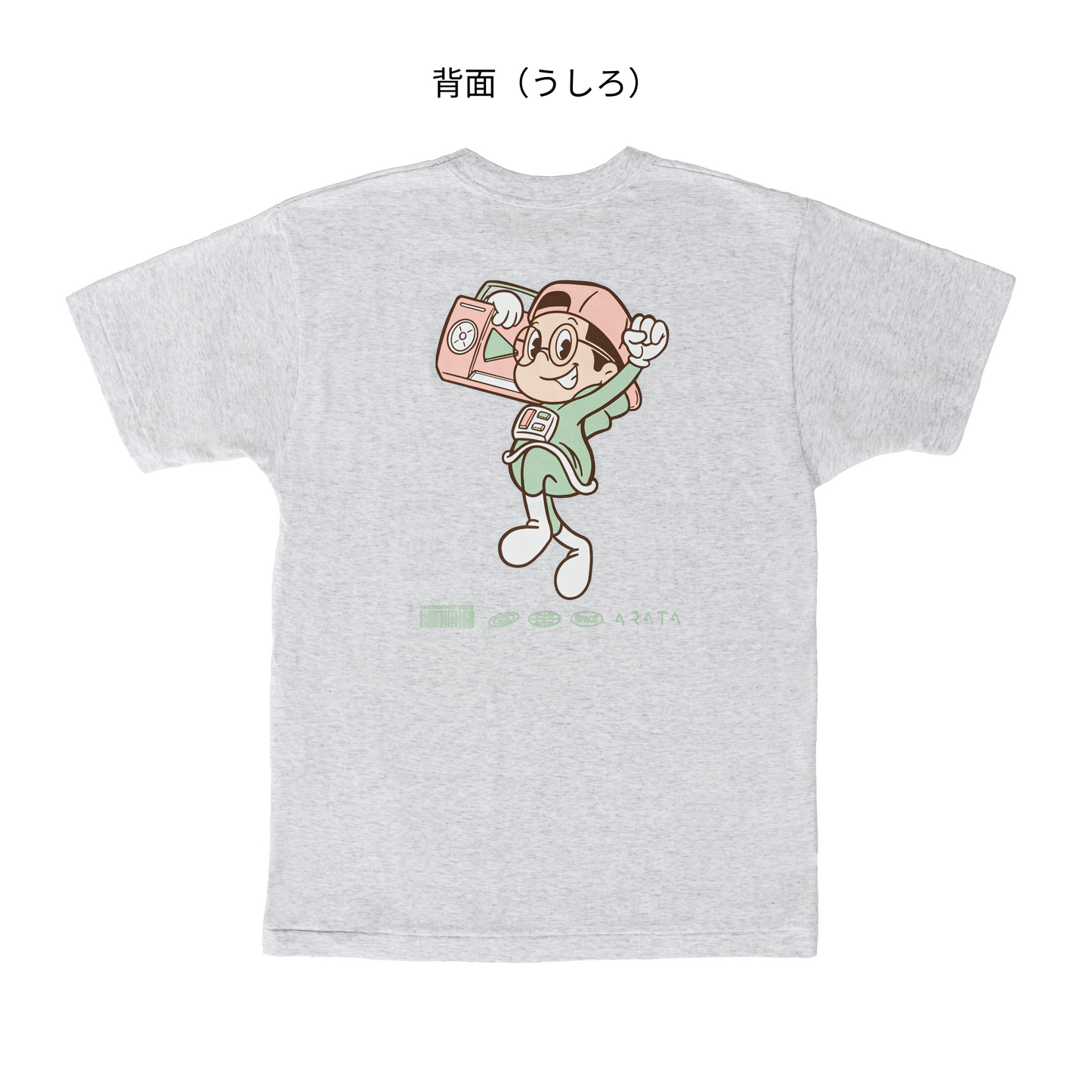 Tシャツ ラジカセBOY ピンク（生地・オートミール）